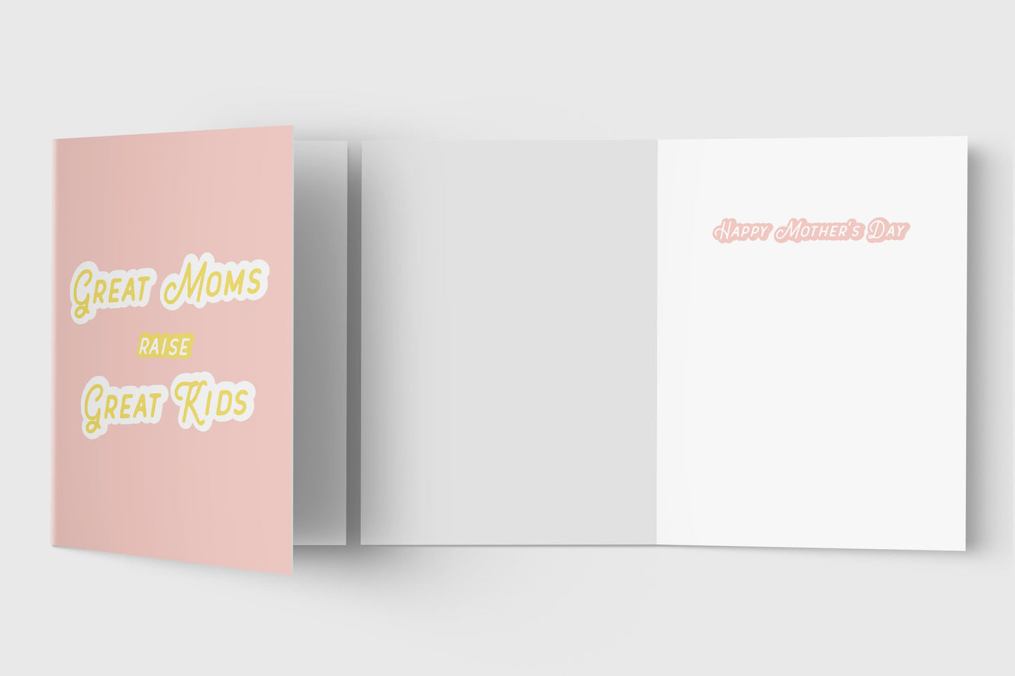 Mother's Day Card | Great Moms Raise Great Kids - For Mom - For Friend - Folded - Wishing You a Happy Mother's Day - Mother's Day Gift Card