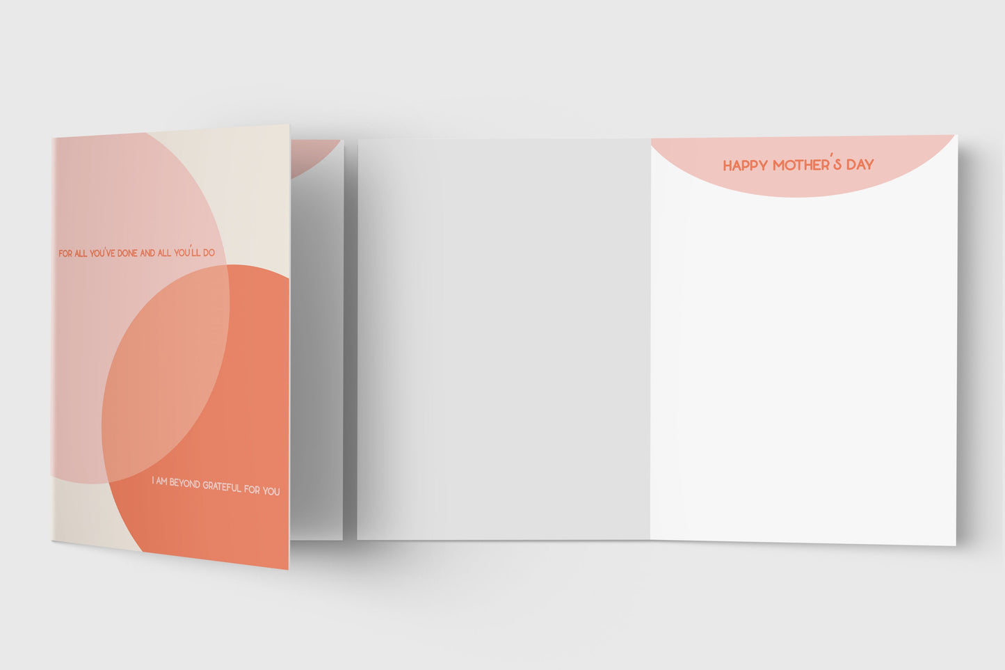 Mother's Day Card | Grateful For You - For Mom - Simple - Folded - Wishing You a Happy Mother's Day - Mother's Day Gift