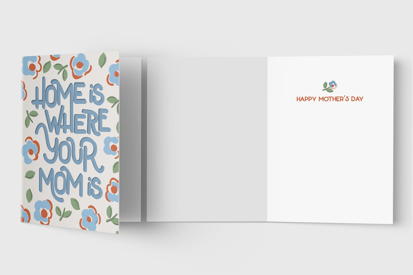 Mother's Day Card | Home Is Where Your Mom Is - For Mom - Simple - Folded - Wishing You a Happy Mother's Day - Mother's Day Gift - From Kid