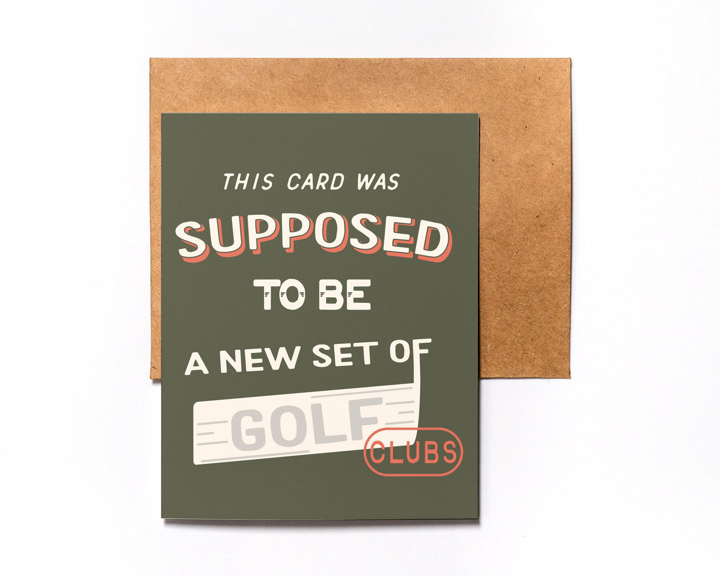 Father's Day Card | Golf Clubs - Father Figure - For Dad - Wishing You a Happy Father's Day - Father's Day Gift Idea - Funny Card - Unique