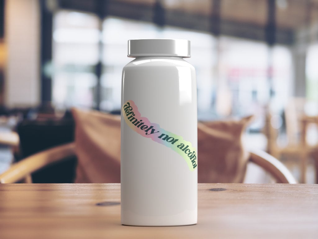 Funny Sticker - Definitely Not Alcohol - Flask Sticker - Water bottle Sticker - Waterproof Sticker - Holographic