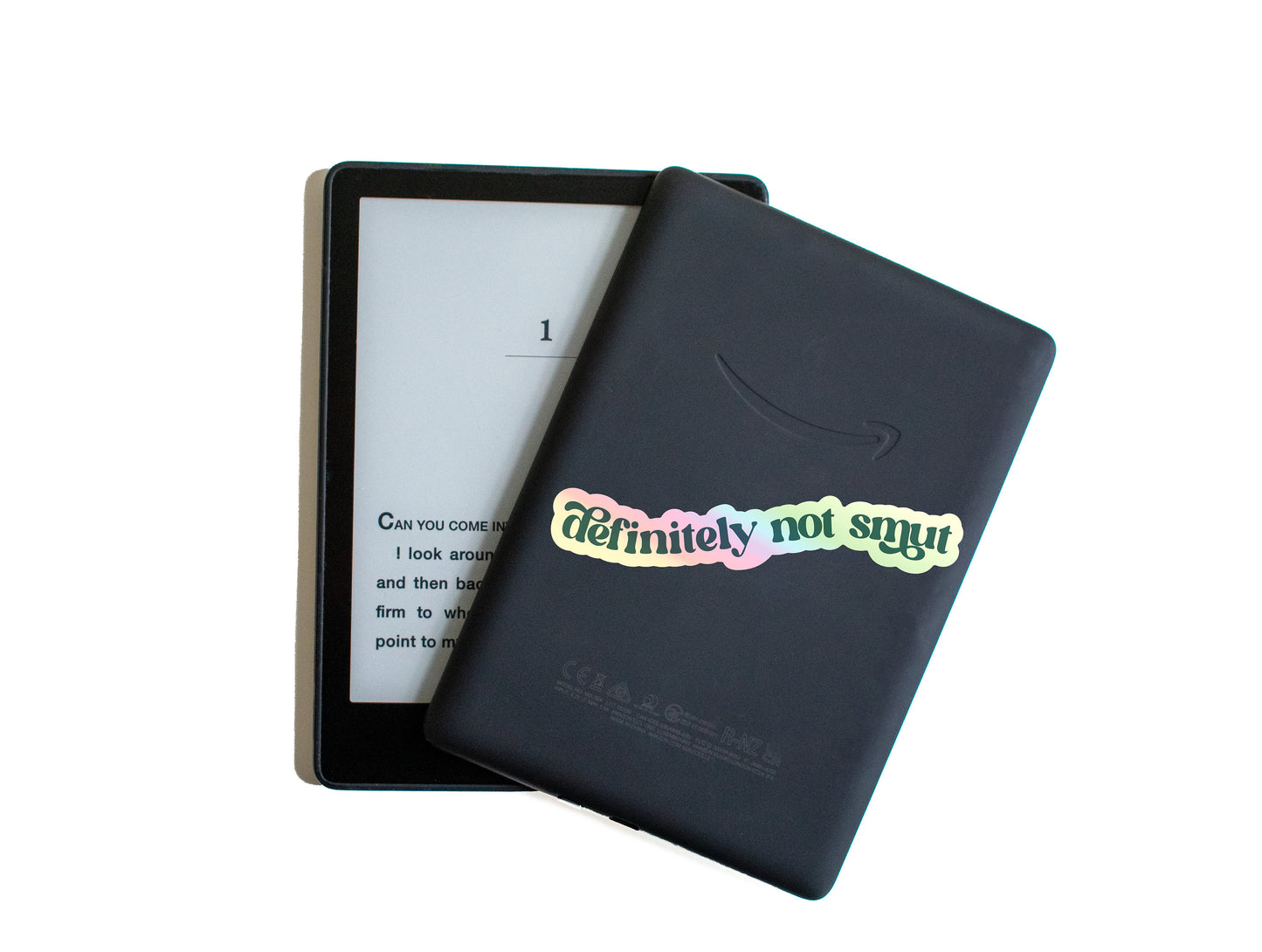 Funny Sticker - Definitely Not Smut - Tablet Decal - Kindle Sticker - Waterproof - Holographic