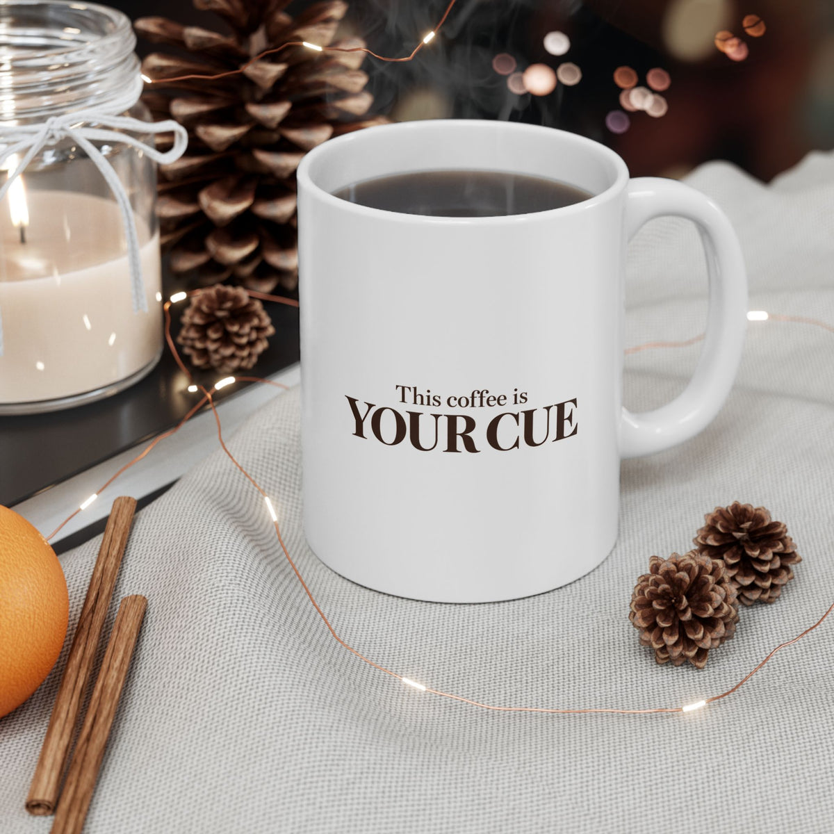 This Coffee Is Your Cue Mug – Funny Hosting Coffee Mug