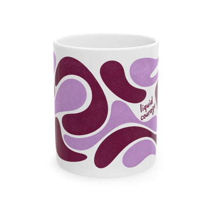 Liquid Courage abstract swirl mug | purple psychedelic pattern