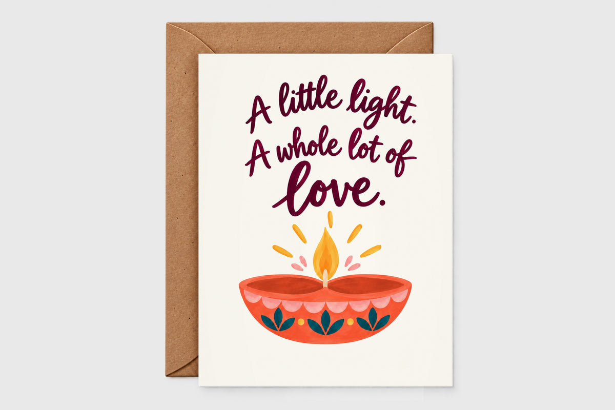 A Little Light diya card – Diwali card set of 5