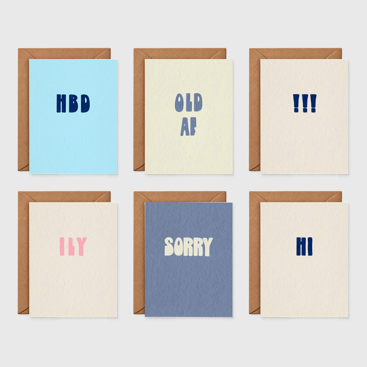 Minimalist greeting card set of 6 – all six designs