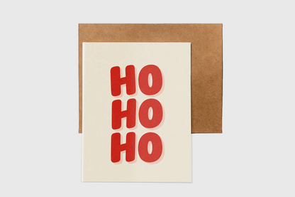 Ho Ho Ho retro Christmas card – alternate view