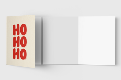 Ho Ho Ho retro Christmas card with kraft envelope