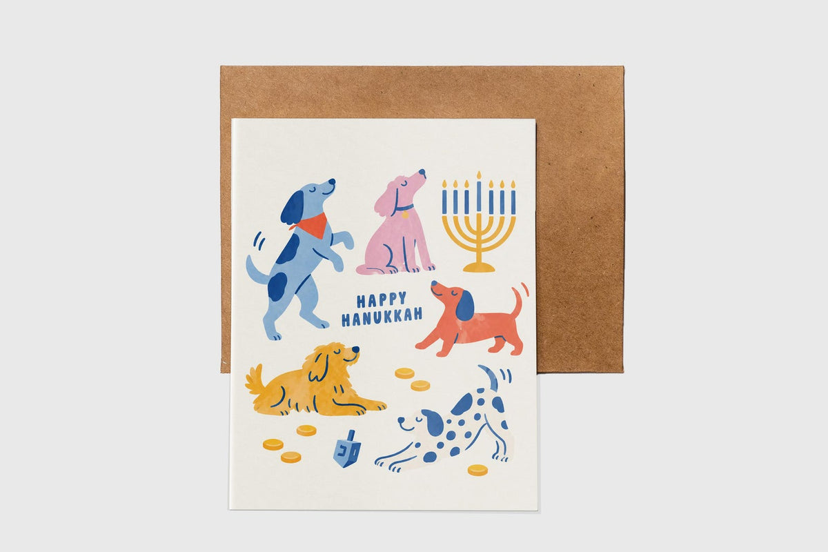 Happy Hanukkah menorah candles card