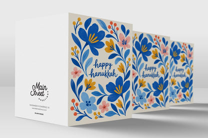 Floral Hanukkah card – detail view