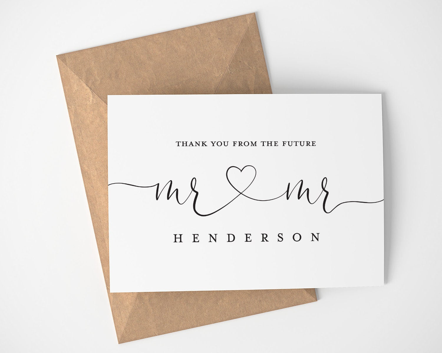 Personalized Mr. and Mr. Wedding Thank You Card
