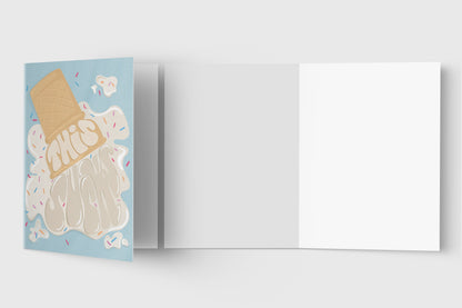 This Sucks ice cream sympathy card with kraft envelope