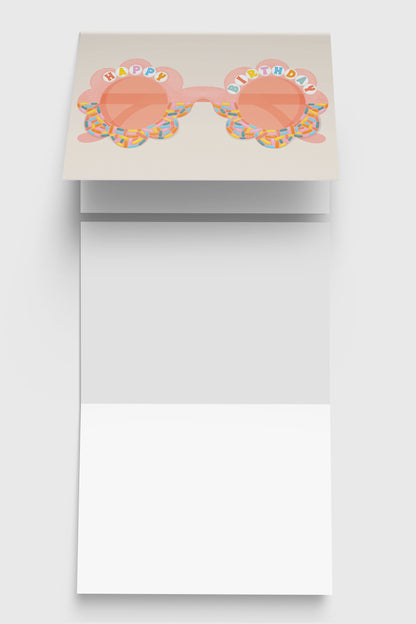 Sunglasses birthday card – alternate view