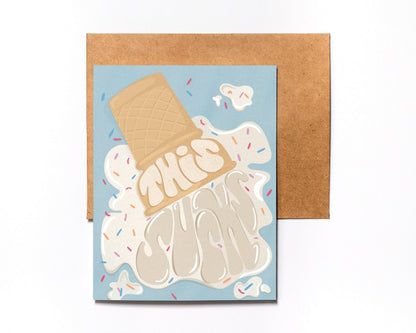 This Sucks ice cream sympathy card – alternate view