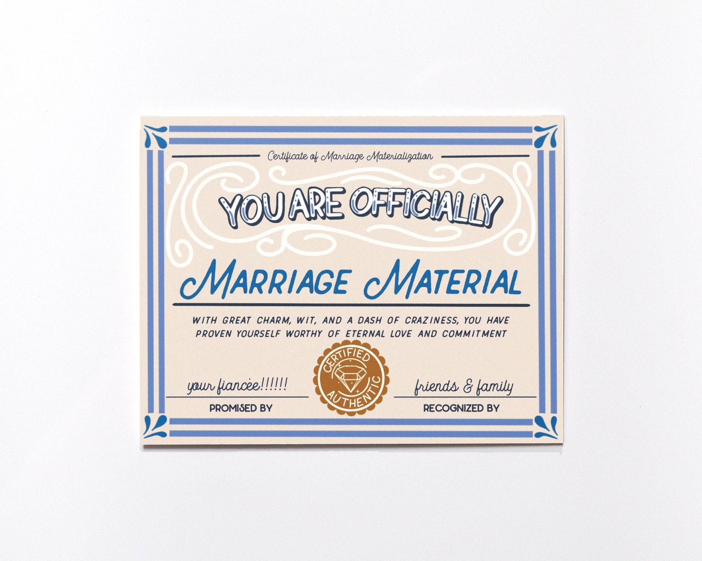 Engagement Greeting Cards - Officially Marriage Material - Bridal Shower Ideas - To The Future Mrs - Finally Engaged - Miss to Mrs - Gift