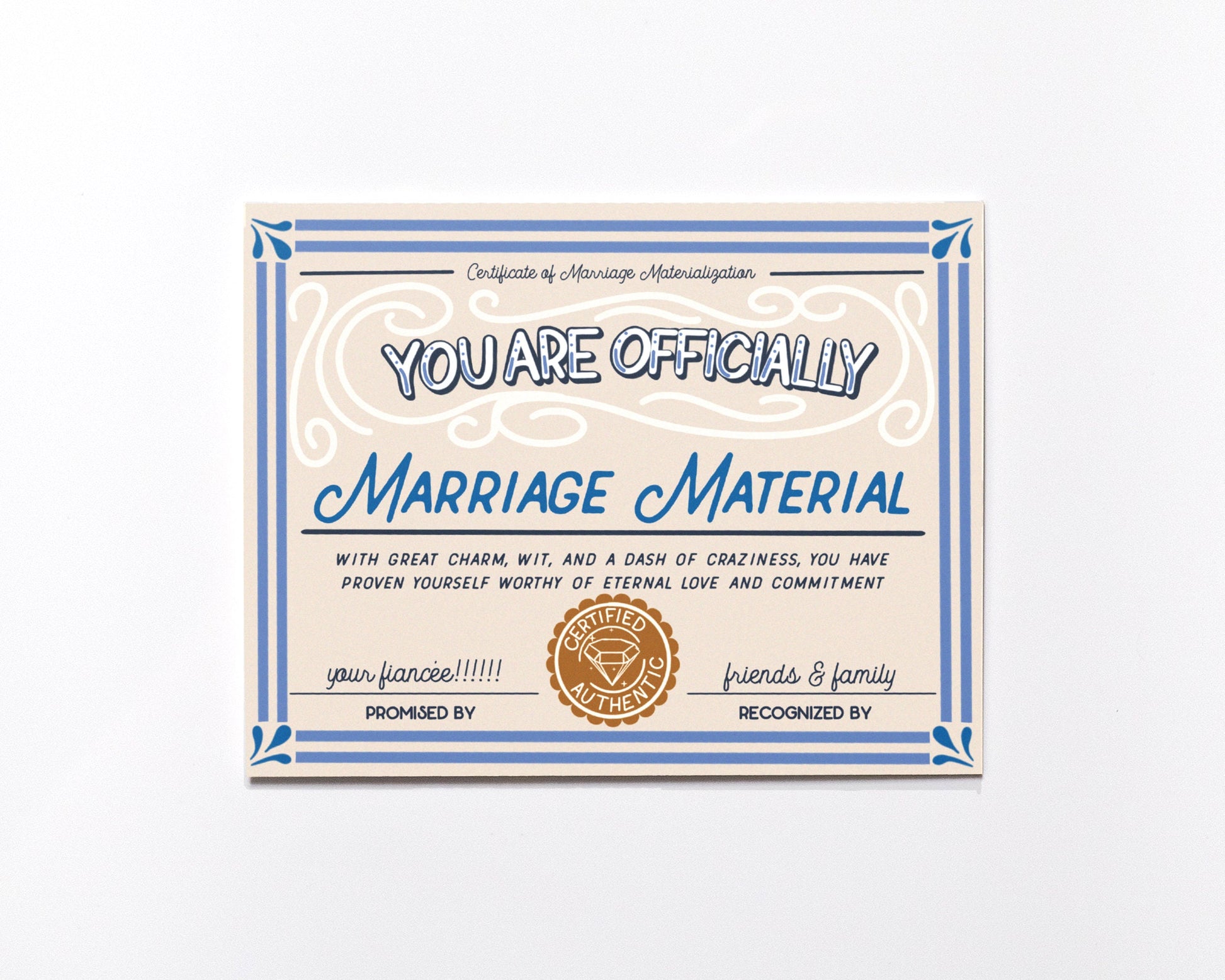 Engagement Greeting Cards - Officially Marriage Material - Bridal Shower Ideas - To The Future Mrs - Finally Engaged - Miss to Mrs - Gift