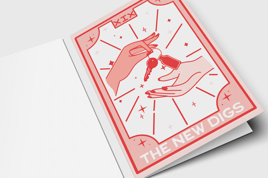 Tarot Greeting Card - The New Digs - Unique - New Address - Home Owners-We Moved-Housewarming - New Start - For Friend - Relocating - Blank