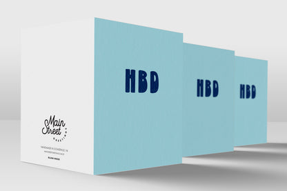 HBD minimalist birthday card – detail view
