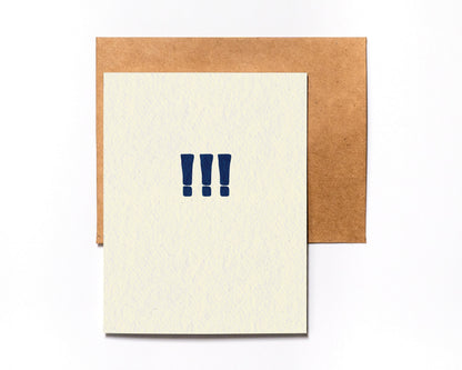 Minimalist '!!!' congrats card – alternate view
