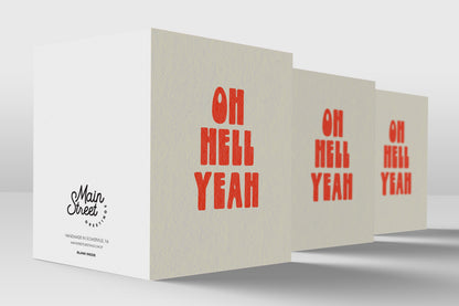 Oh Hell Yeah minimalist card – detail view