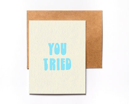 You Tried minimalist card – alternate view