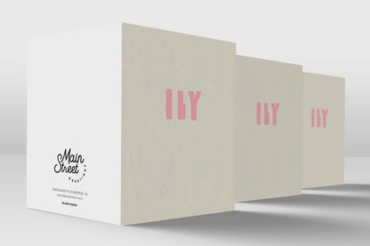 ILY minimalist love card – detail view