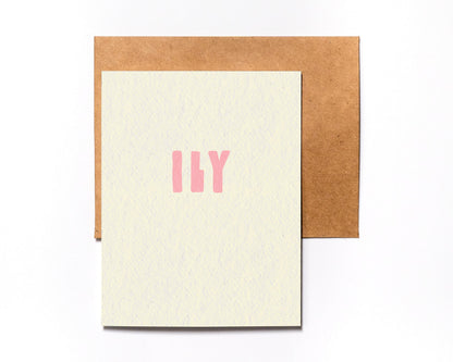 ILY minimalist love card – alternate view
