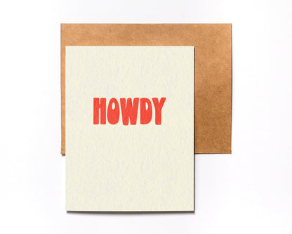 Howdy minimalist card – alternate view