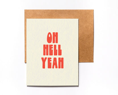 Oh Hell Yeah minimalist card – alternate view