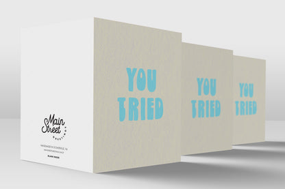 You Tried minimalist card – detail view