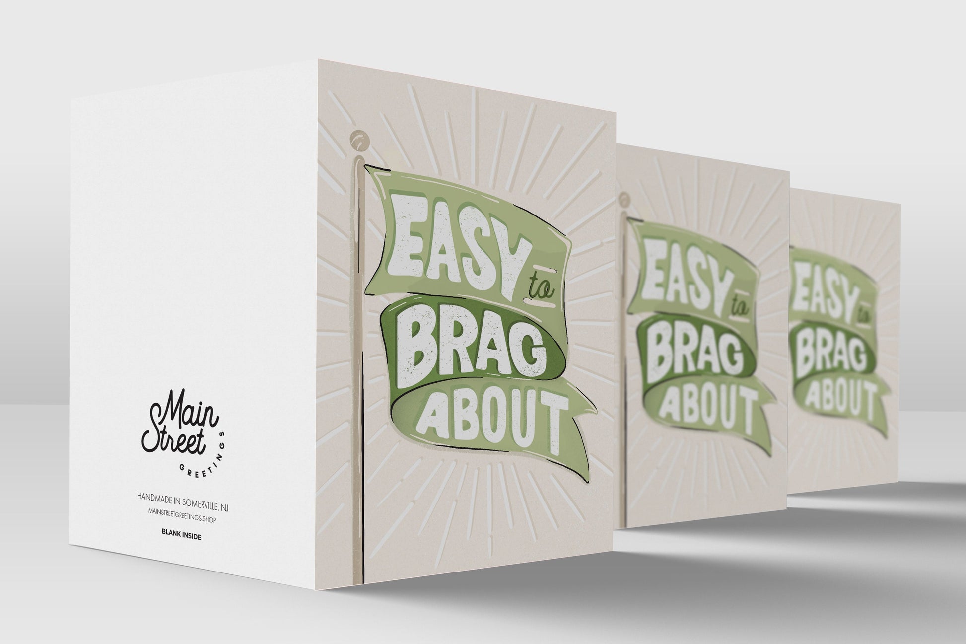 Easy To Brag About Greeting Card - Green Flag - Over Achiever - Achievement - For Friend - Just Because - Congrats - Encouragement - Grad