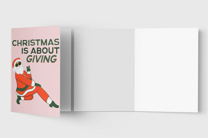 Funny Santa Christmas card – alternate view