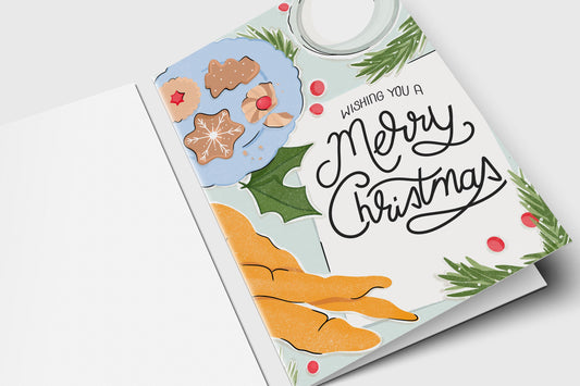 Milk and Cookies for Santa Christmas Card - Holiday Greeting