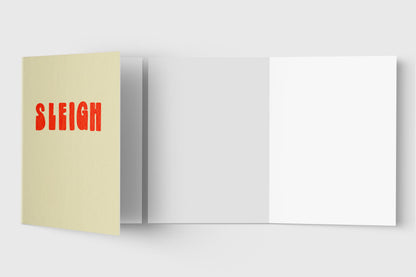 Sleigh minimalist holiday card with kraft envelope