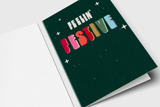 Feelin' Festive Holiday Greeting Card: Fun Christmas, Diwali Card