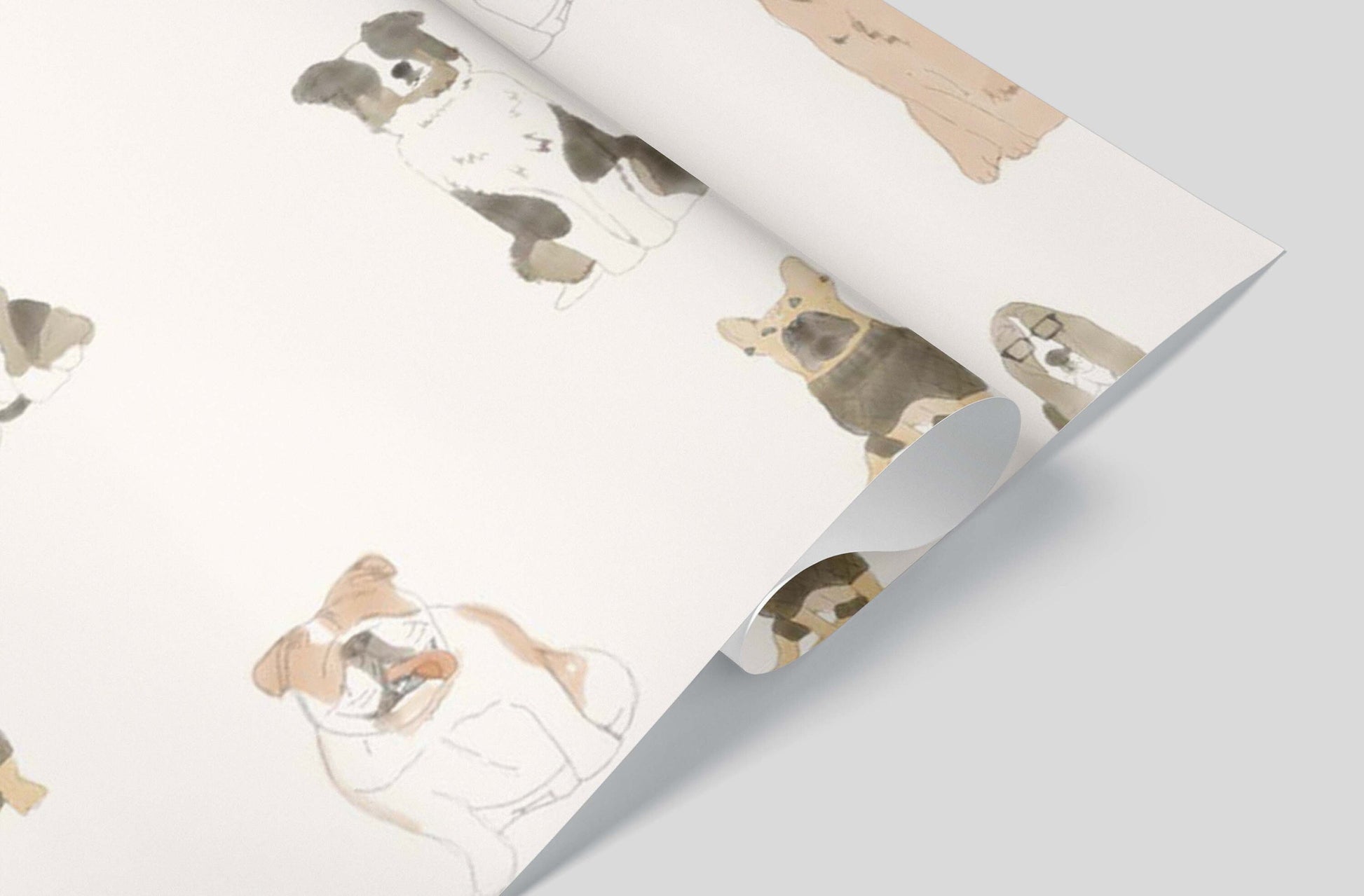 Dogs Wrapping Paper - Gift Wrap - Puppies - Dog - Colorful - Birthday - Playful - Frenchie - Golden Retriever - German Sheppard - Large Dog