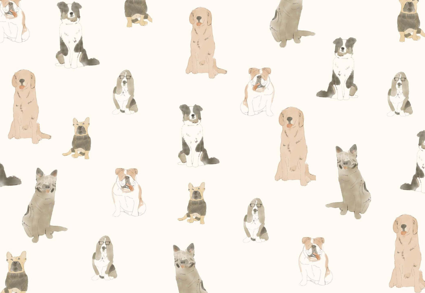 Dogs Wrapping Paper - Gift Wrap - Puppies - Dog - Colorful - Birthday - Playful - Frenchie - Golden Retriever - German Sheppard - Large Dog