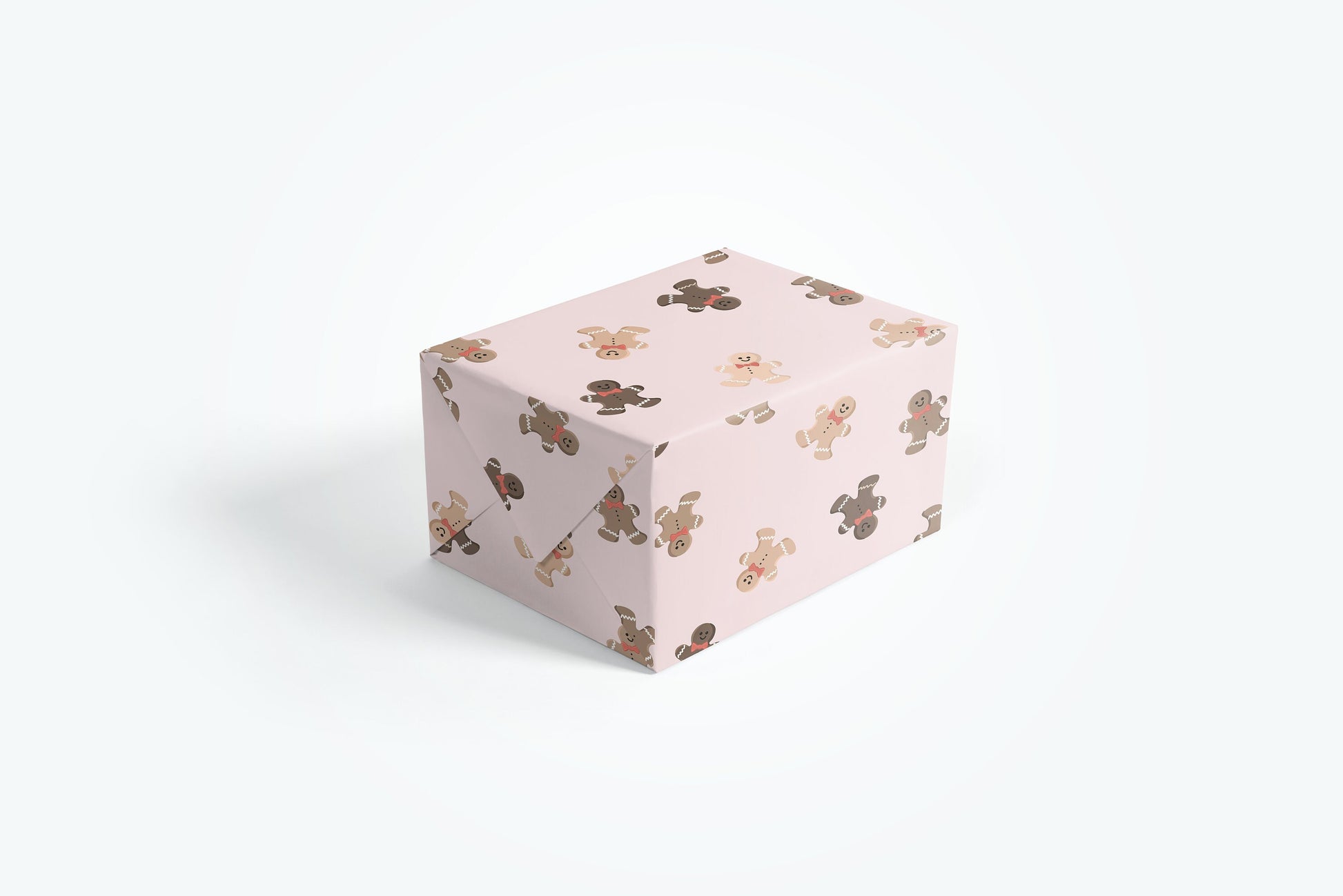 Pink Gingerbread Christmas Gift Wrap