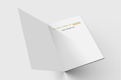 Great Mom Mother's Day card – alternate view