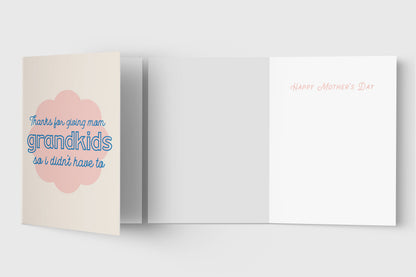 Thanks for Giving Mom Grandkids card – detail view