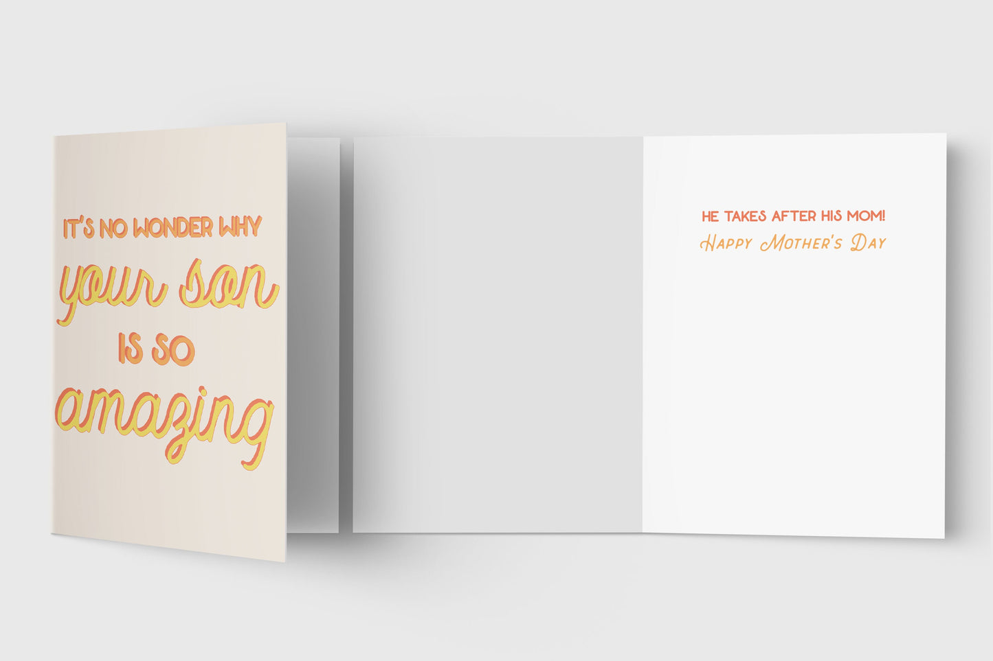 Mother's Day Card | For Husbands Mom - For Boyfriends Mom - For Partners Mom - Mother's Day Gift Ideas - Funny Card - Happy Mothers Day