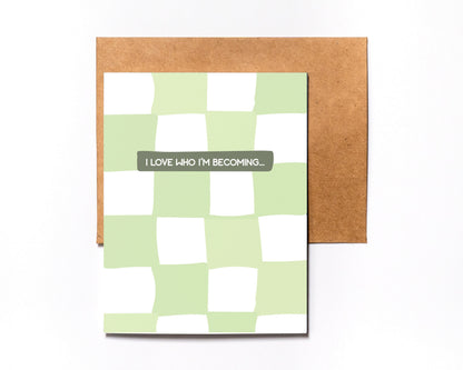 Becoming My Mother Mother's Day card with kraft envelope