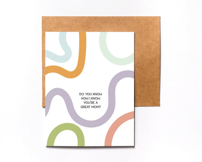 Great Mom Mother's Day card with kraft envelope