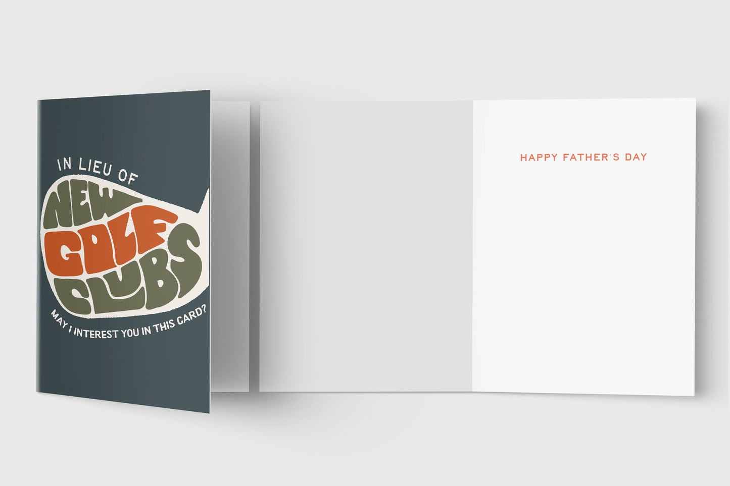 Father's Day Card | Golf Clubs - Father Figure - For Dad - Wishing You a Happy Father's Day - Father's Day Gift Idea - Funny Card - Unique