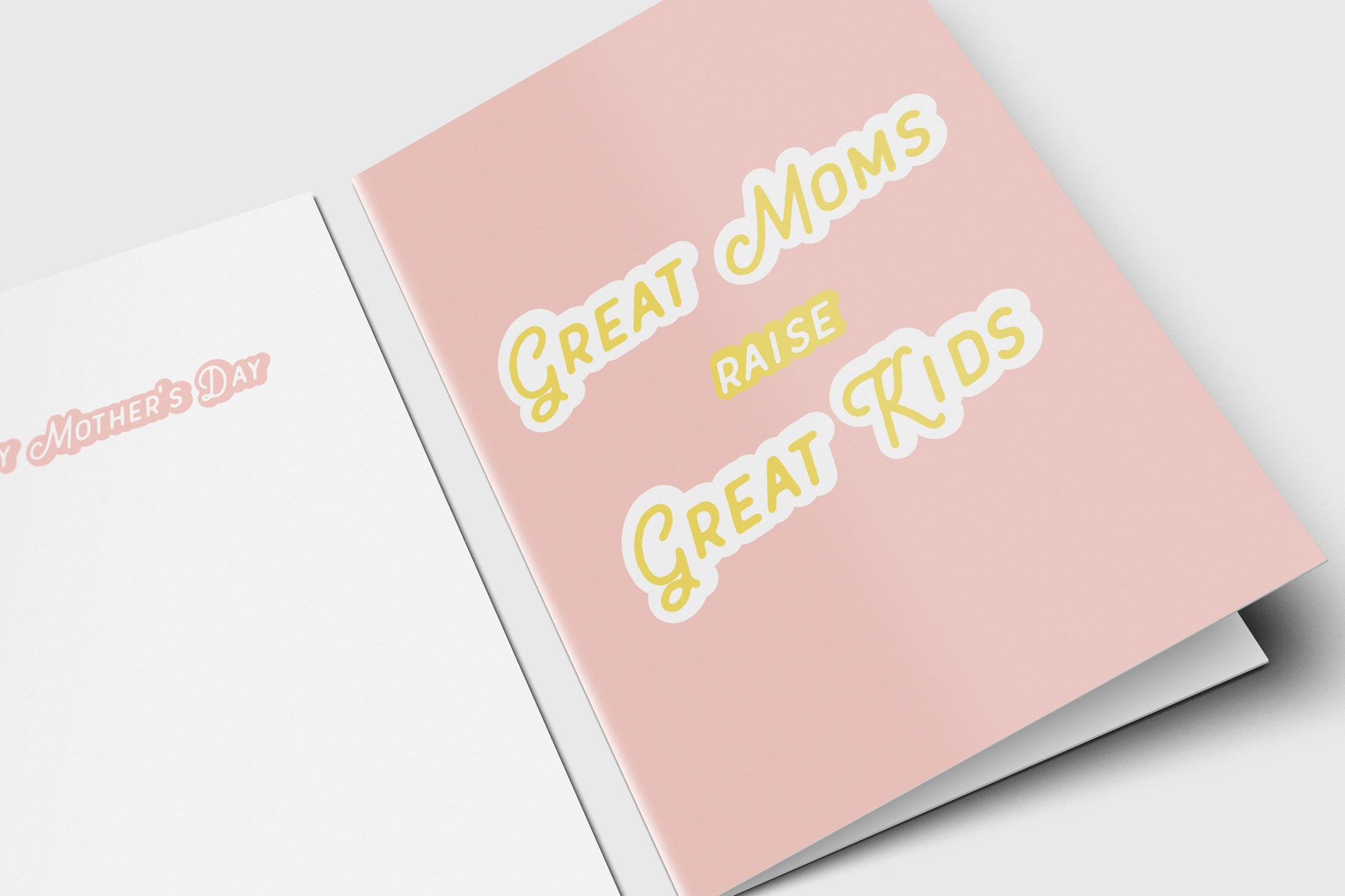 Mother's Day Card | Great Moms Raise Great Kids - For Mom - For Friend - Folded - Wishing You a Happy Mother's Day - Mother's Day Gift Card