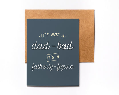 Dad bod Father's Day card with kraft envelope