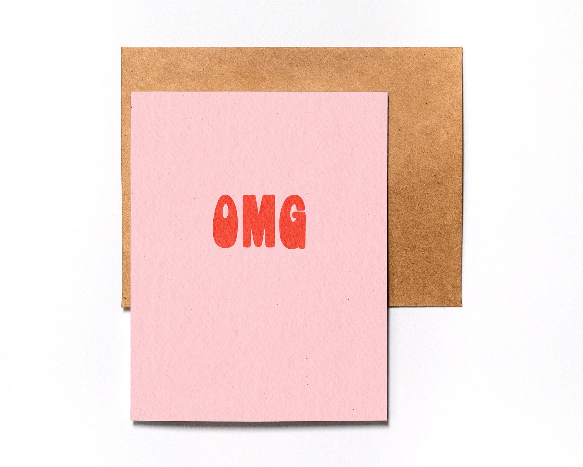 OMG - Hype Greeting Card - Congrats - Excited - Birthday - Proud of You - Celebrate - Minimalist - Blank Inside - Just Because Any Occasion