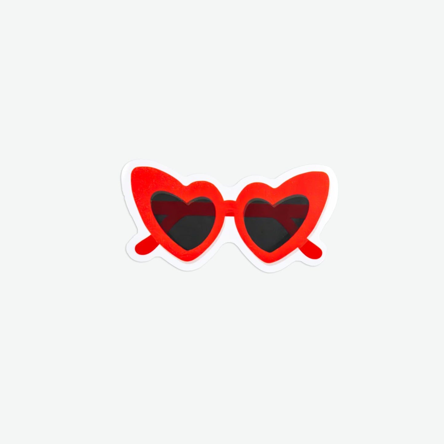 Red Heart Sunglasses Vinyl Sticker - Laptop Sticker - Water bottle Sticker - Decal - Waterproof Sticker